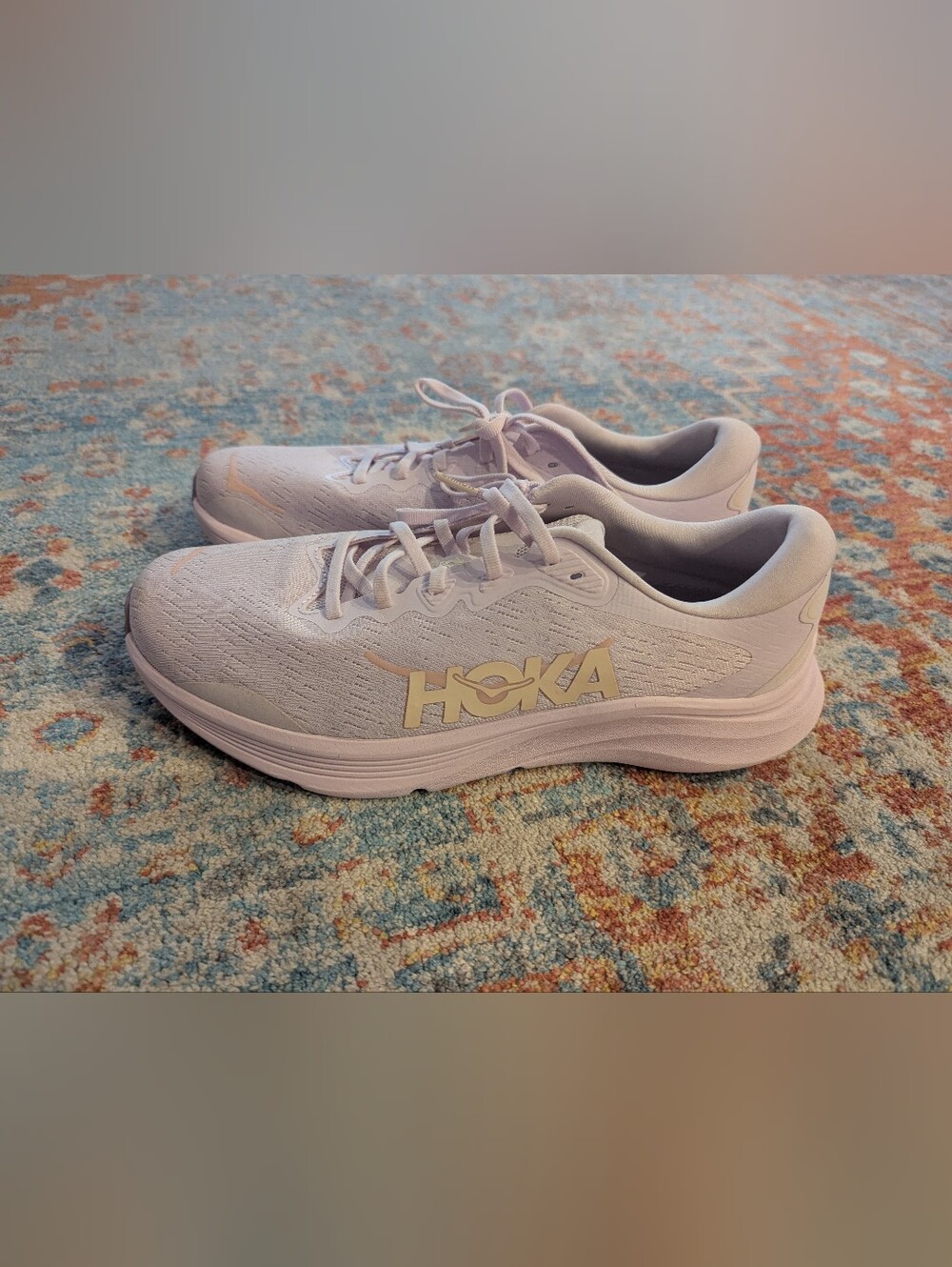 HOKA ONE ONE Solimar 2 Women's 11B Lilac Cream Tangerine Lace-Up Sneakers Purple